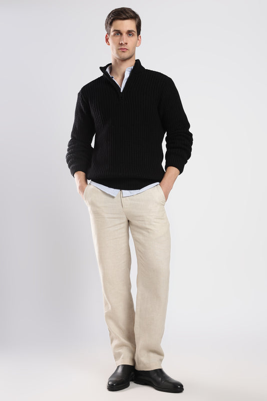 Black Quarter Zip Knitwear