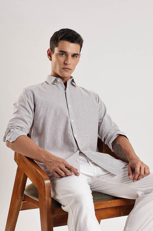 Maroon Oxford Stripe Shirt