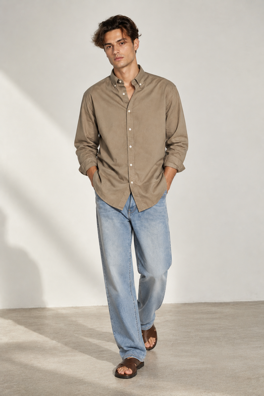 Oxford Dark Cream Shirt