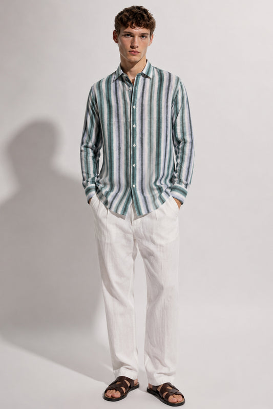Coastal Green Lined Shirt