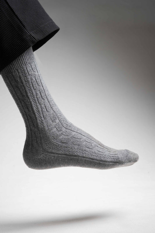 Textured Light Grey Socks