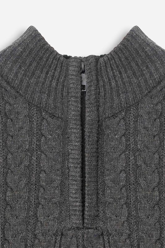 Grey Quarter Zipper