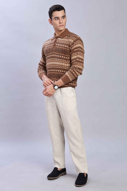 Vintage Brown Knit Polo