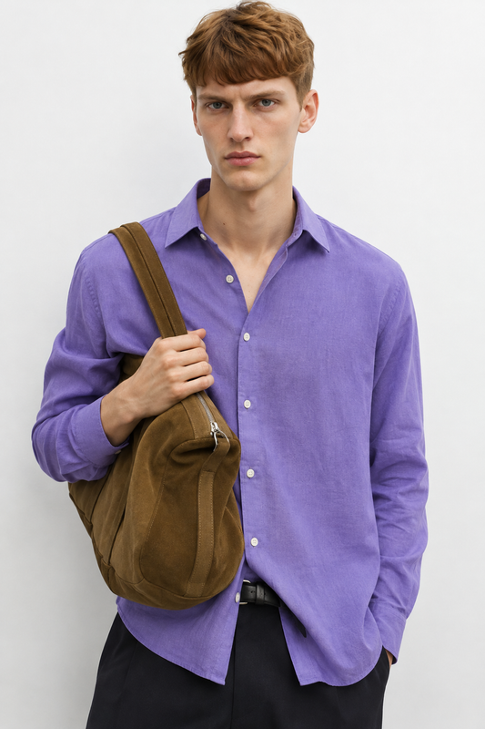 Lavender Linen Blend Shirt