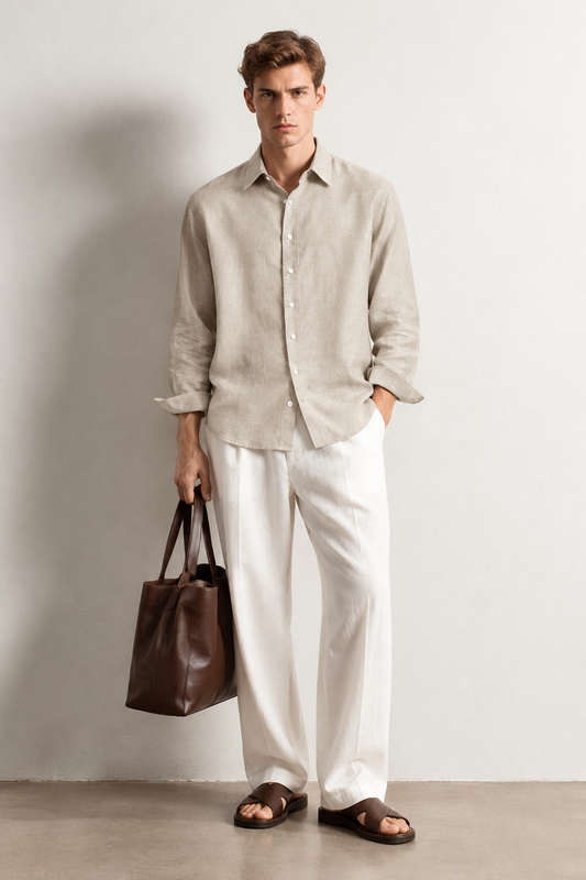 100% Pure Linen Stone Shirt