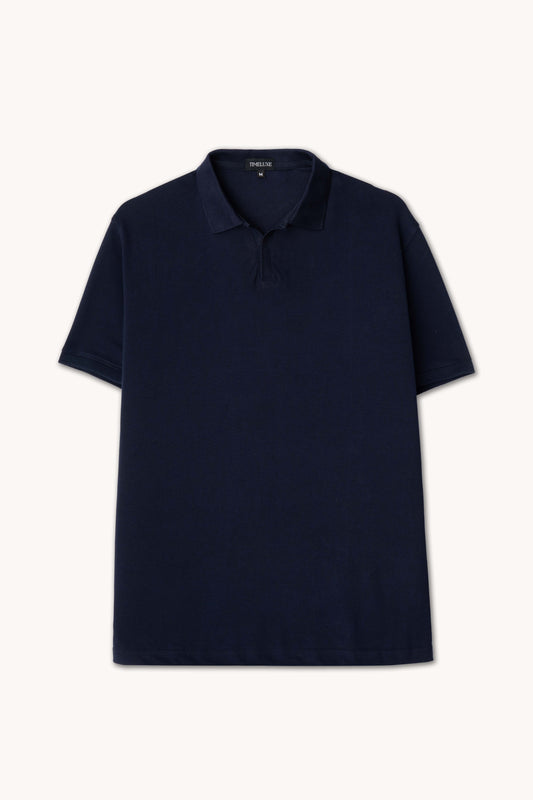 Summer Navy Blue Polo Shirt