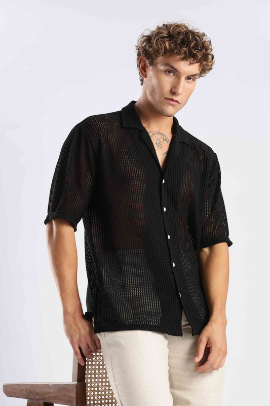 Black Crochet Shirt