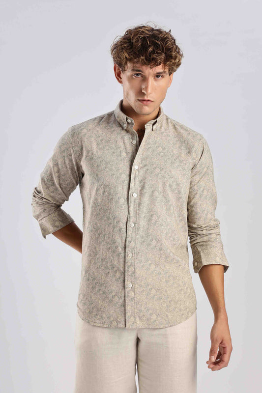Sage Green Linen Blend Shirt