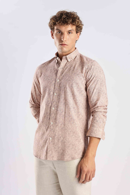 Dusty Rose Linen Blend Shirt