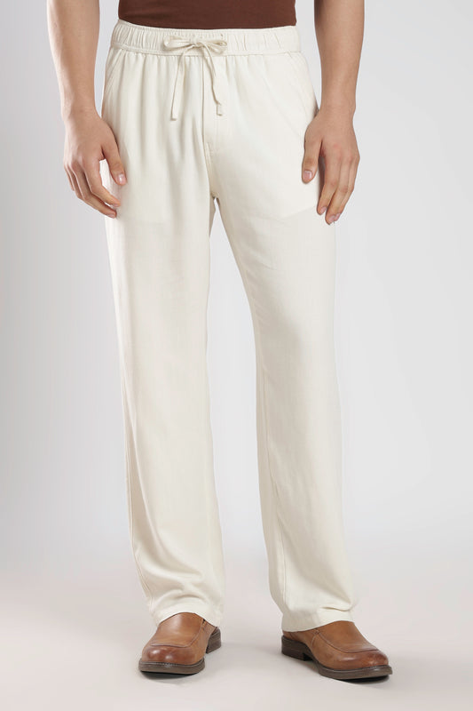 Relaxed Linen Pants Off white