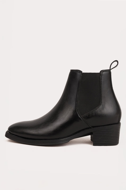 Black Leather Chelsea Boots