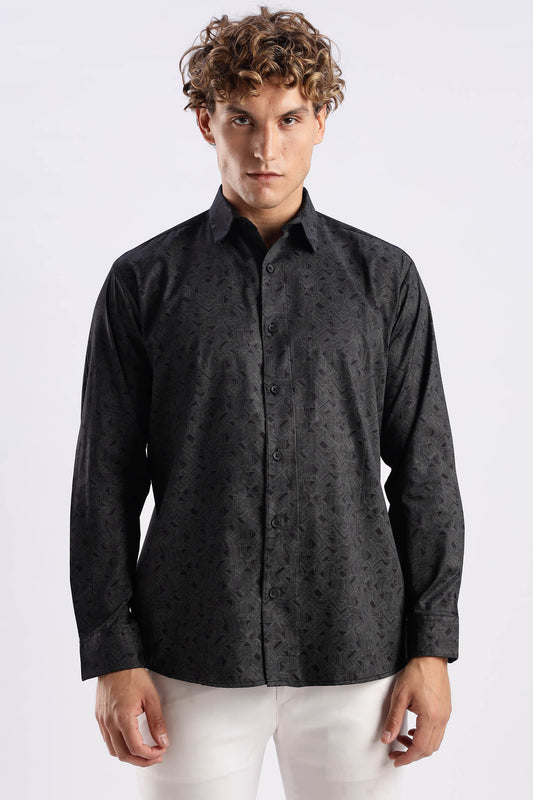 Cotton Saville Grid Shirt