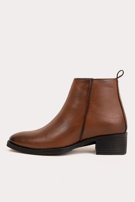 Leather Zip-Up Chelsea Boots