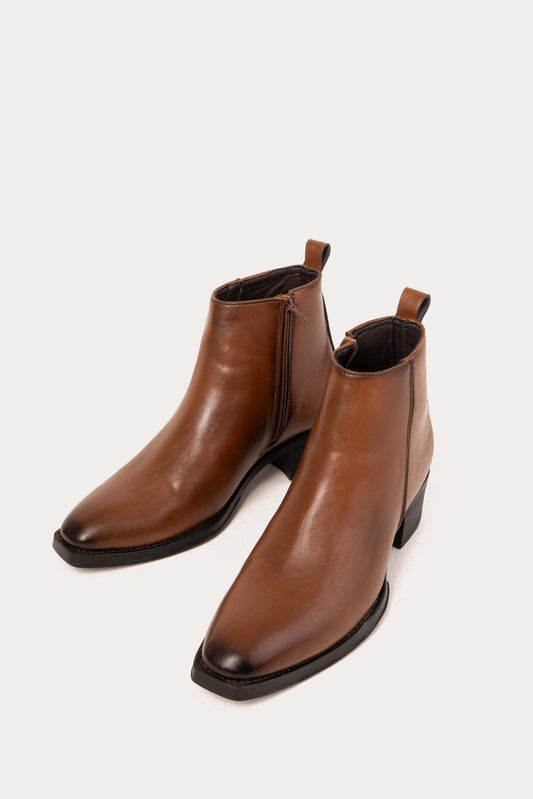 Leather Zip-Up Chelsea Boots