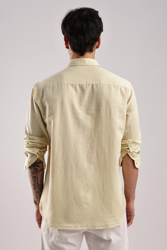 Linen Blend Yellow Shirt