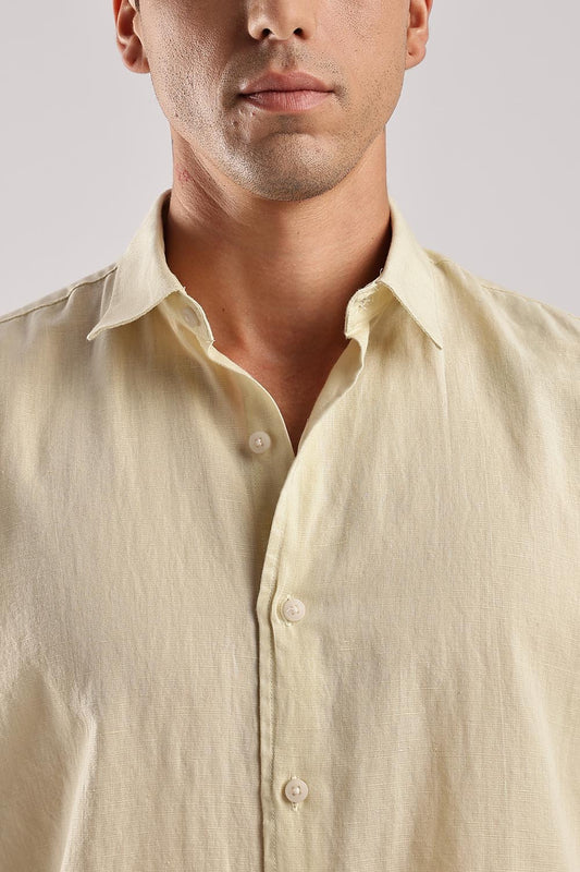 Linen Blend Yellow Shirt