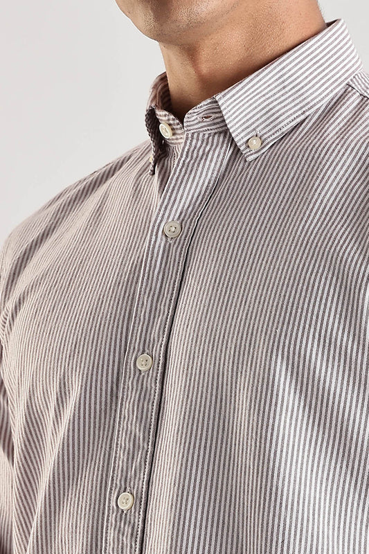 Maroon Oxford Stripe Shirt