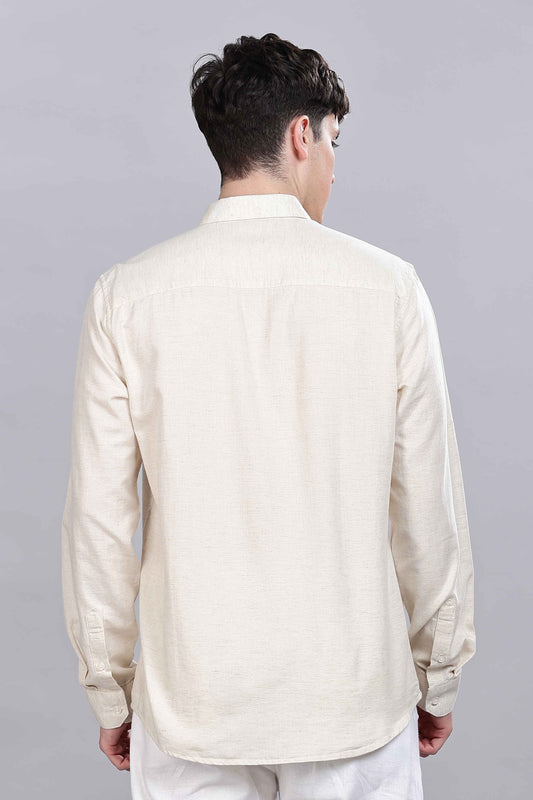 Beige Linen Blend Shirt