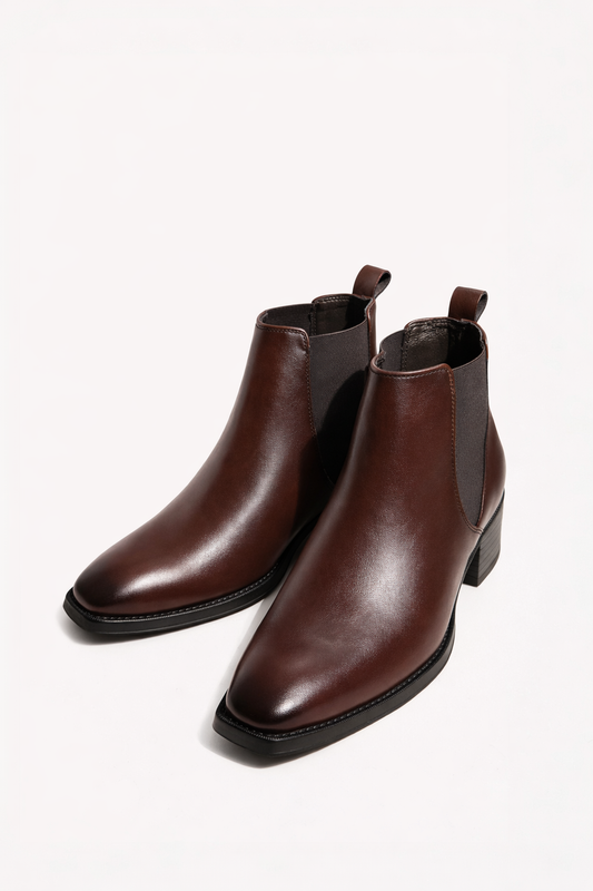 Brown Leather Chelsea Boots