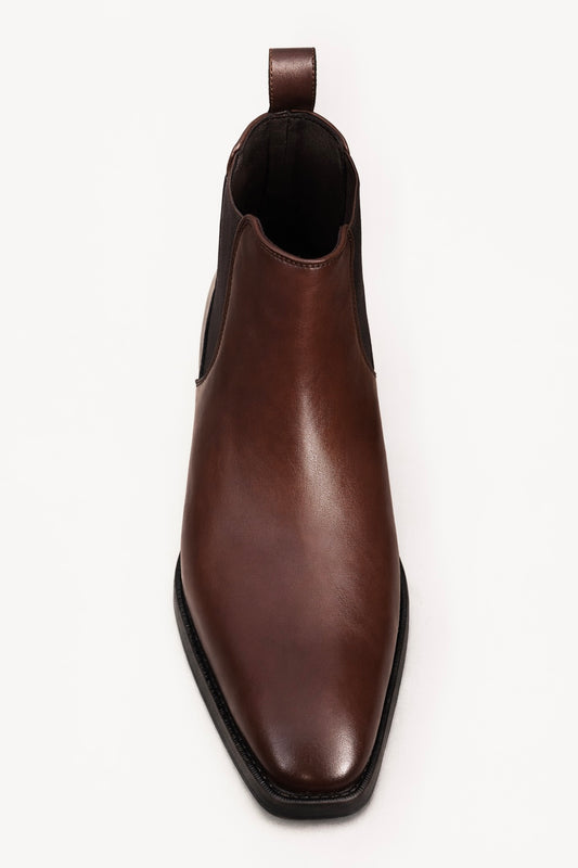 Brown Leather Chelsea Boots