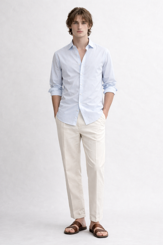 Sky Blue Striped Shirt