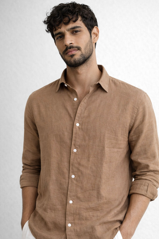 Camel + White Oldmoney Linen Combo