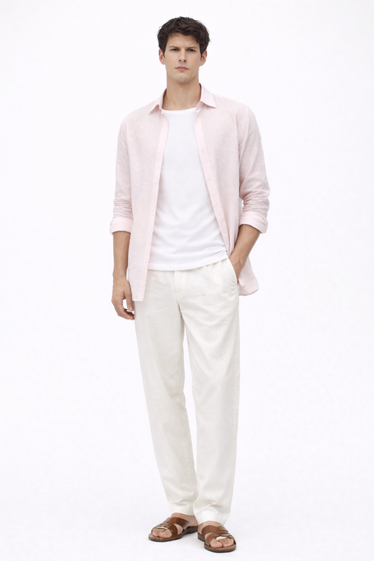 Light Pink + Offwhite Oldmoney Linen Combo