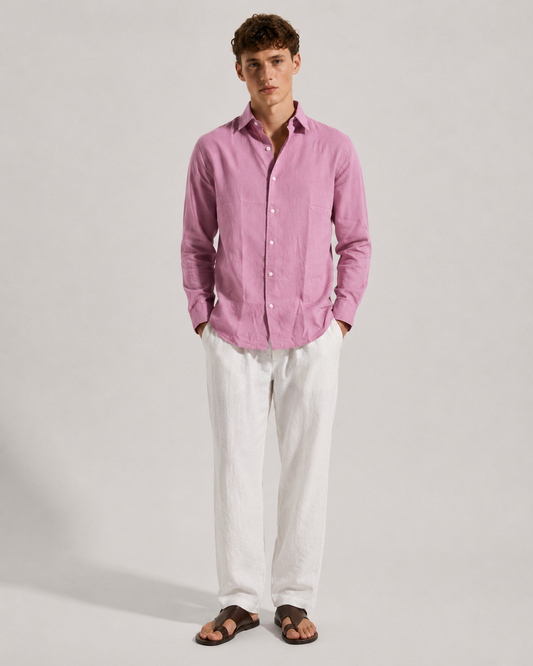 Light Purple Linen Blend Shirt