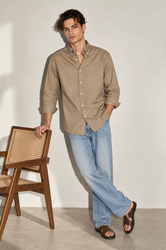 Oxford Dark Cream Shirt