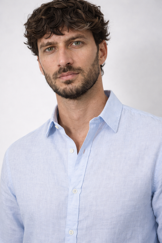 100% Linen Premium Blue + White Linen Combo