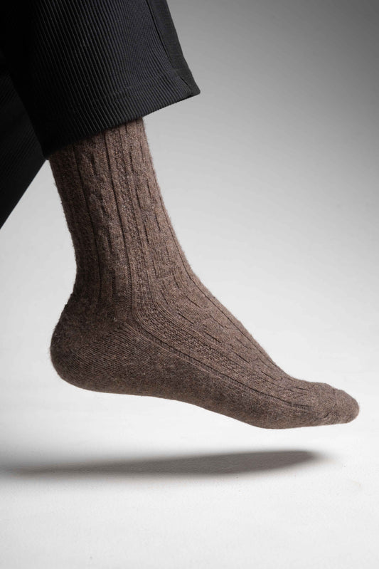 Textured Brown Socks