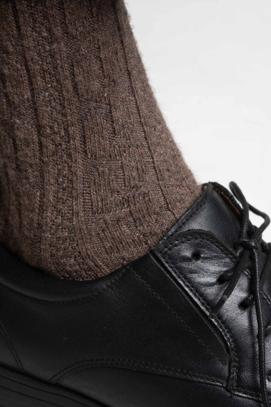 Textured Brown Socks