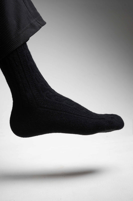 Textured Black Socks