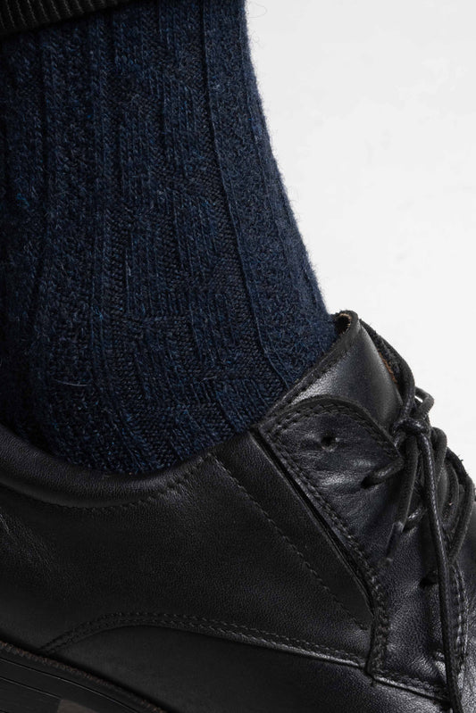 Textured Navy Blue Socks