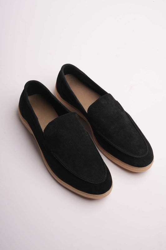 Suede Black Loafers