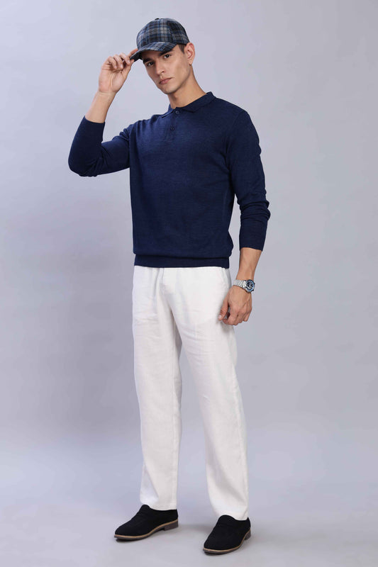 Slate Micro-structured knitted polo