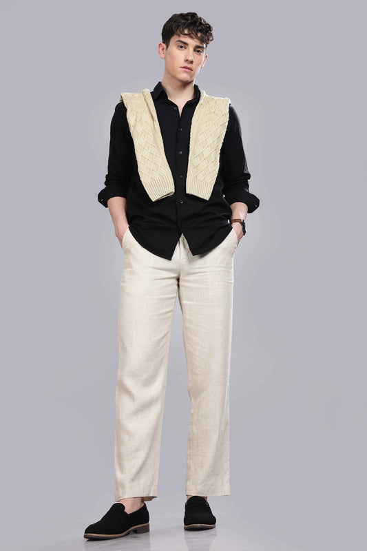 Black Linen Blend Shirt