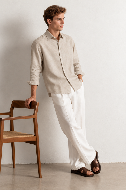 100% Pure Linen Stone Shirt