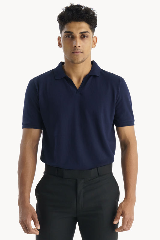 Summer Navy Blue Polo Shirt