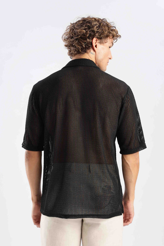 Black Crochet Shirt
