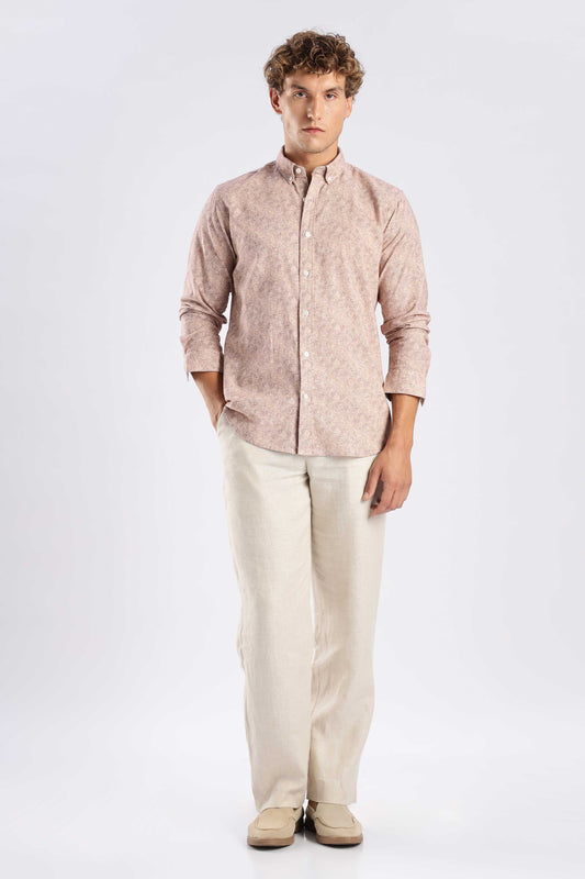 Dusty Rose Linen Blend Shirt
