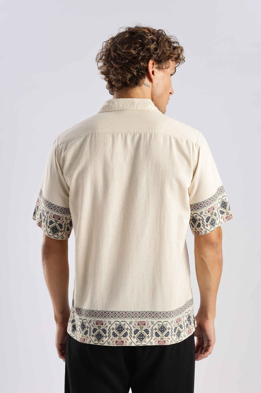 Light Beige Egyptian Linen Blend Shirt