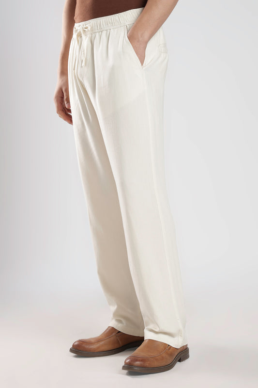 Relaxed Linen Pants Off white