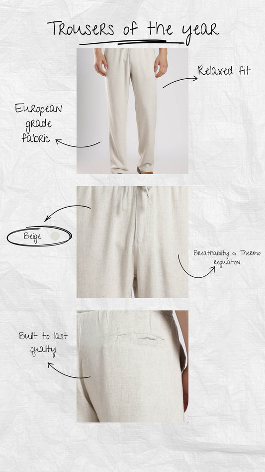 Relaxed fit Linen Pants Beige